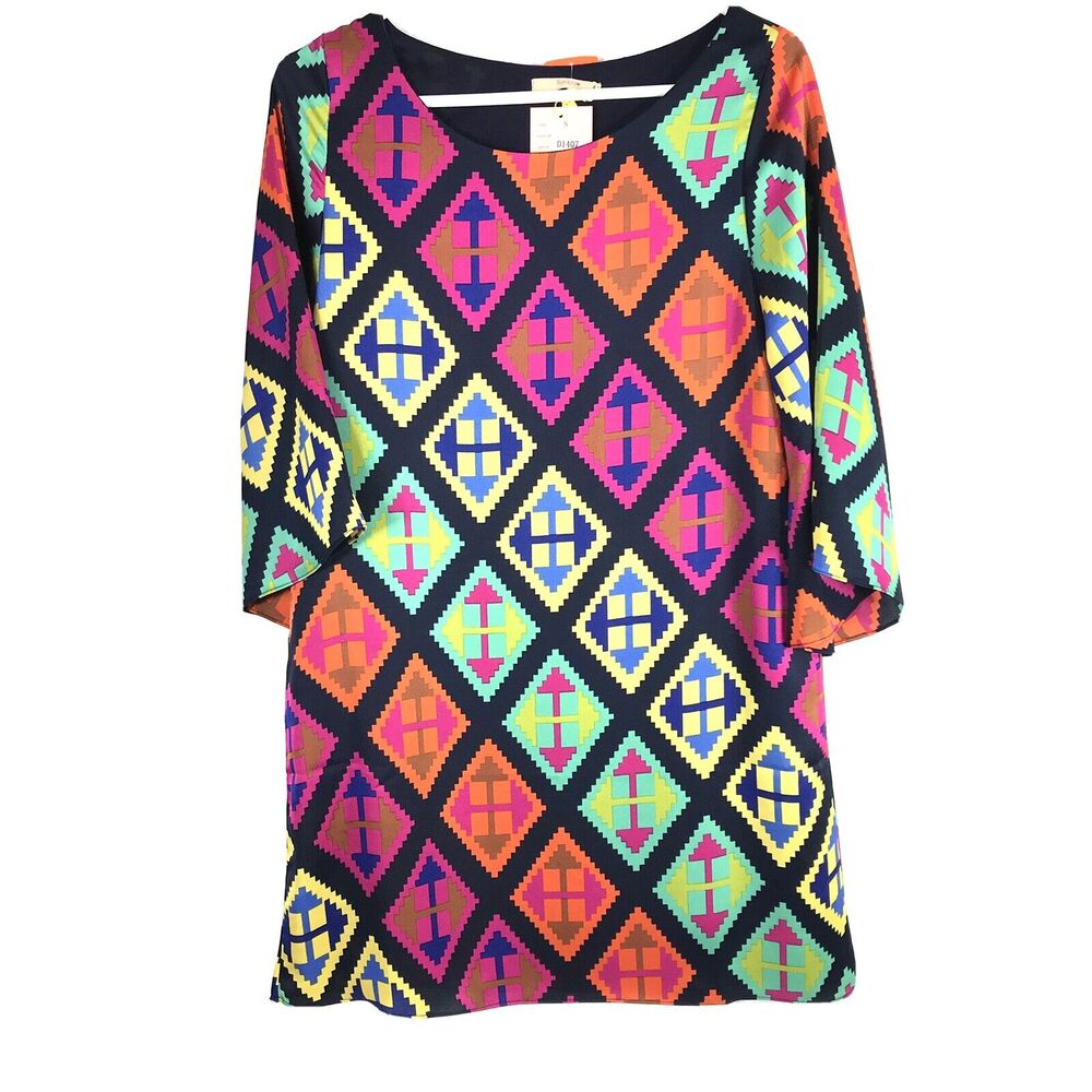 Womens Boho‎ Dress Size Small Colorful Hippie Bell Sleeves NWT